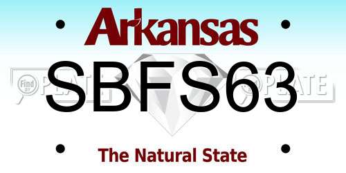 SBFS63 Arkansas License Plate