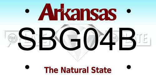 SBG04B Arkansas License Plate