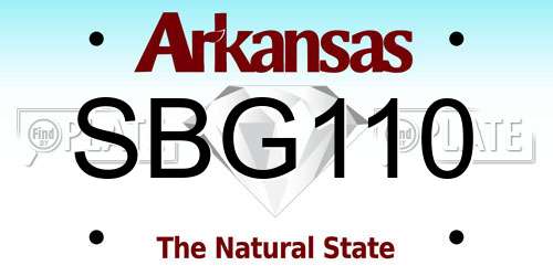 SBG110 Arkansas License Plate