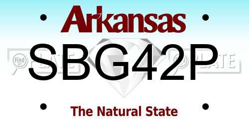 SBG42P Arkansas License Plate