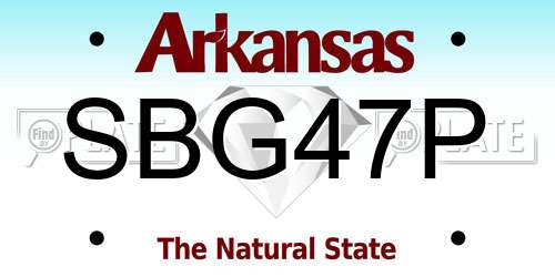 SBG47P Arkansas License Plate