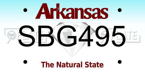 SBG495 Arkansas License Plate