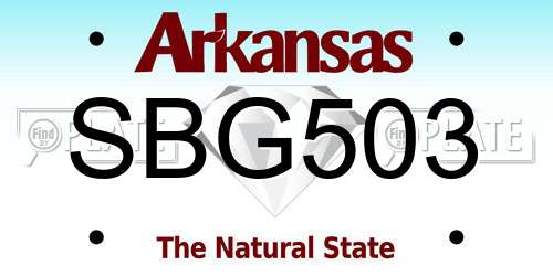 SBG503 Arkansas License Plate