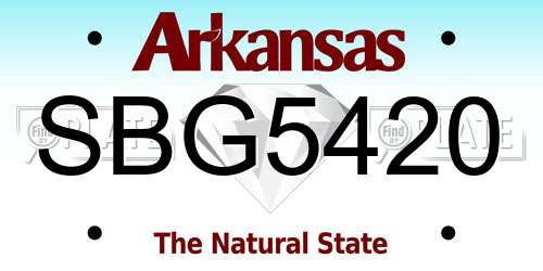 SBG5420 Arkansas License Plate
