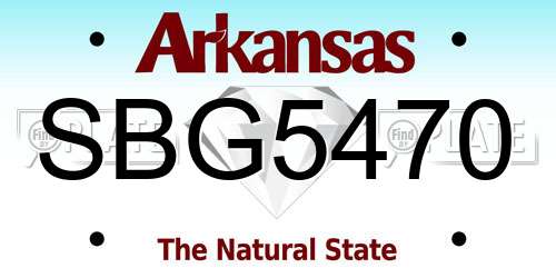 SBG5470 Arkansas License Plate
