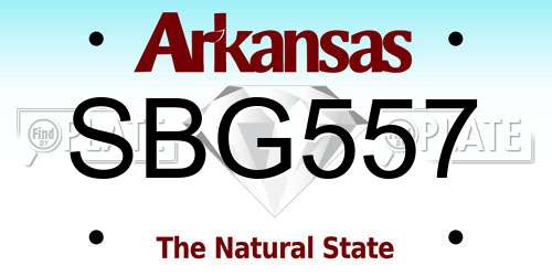 SBG557 Arkansas License Plate
