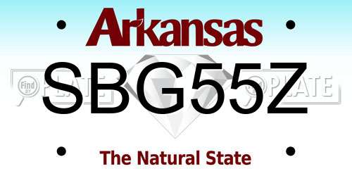 SBG55Z Arkansas License Plate
