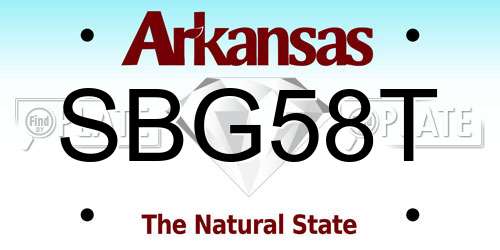 SBG58T Arkansas License Plate