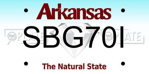 SBG70I Arkansas License Plate