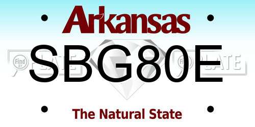 SBG80E Arkansas License Plate