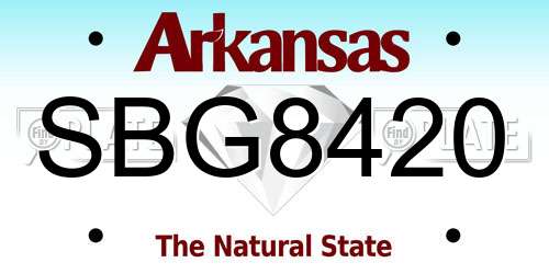 SBG8420 Arkansas License Plate