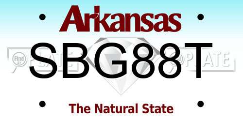 SBG88T Arkansas License Plate