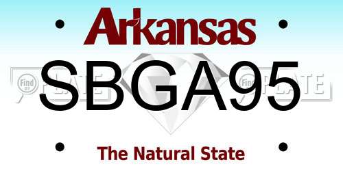 SBGA95 Arkansas License Plate