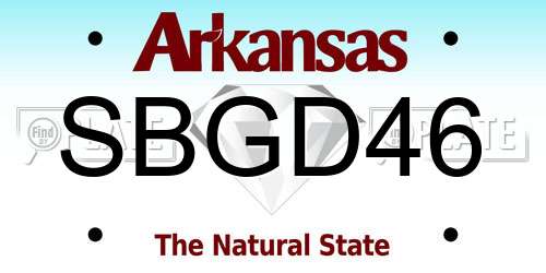 SBGD46 Arkansas License Plate