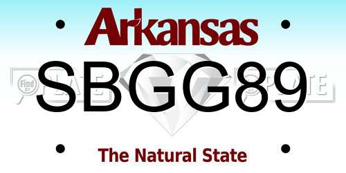 SBGG89 Arkansas License Plate