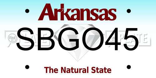 SBGO45 Arkansas License Plate