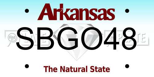 SBGO48 Arkansas License Plate