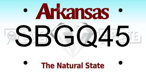 SBGQ45 Arkansas License Plate