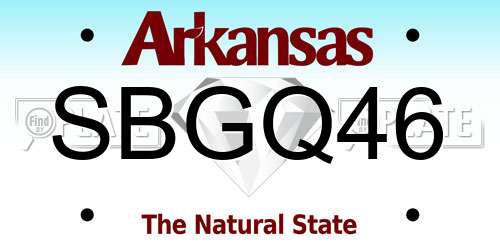 SBGQ46 Arkansas License Plate
