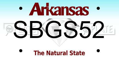 SBGS52 Arkansas License Plate