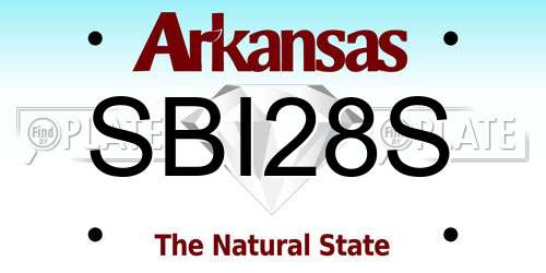 SBI28S Arkansas License Plate