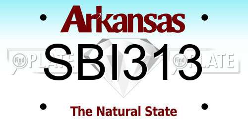 SBI313 Arkansas License Plate