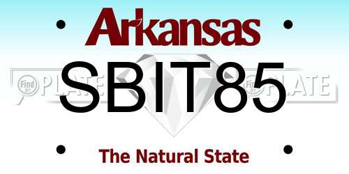 SBIT85 Arkansas License Plate