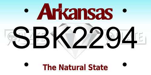 SBK2294 Arkansas License Plate