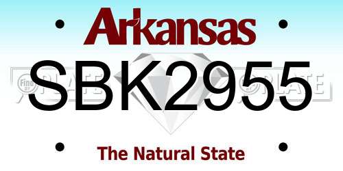 SBK2955 Arkansas License Plate