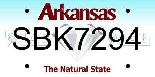 SBK7294 Arkansas License Plate