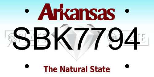SBK7794 Arkansas License Plate