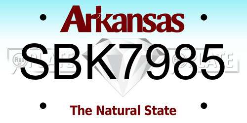 SBK7985 Arkansas License Plate