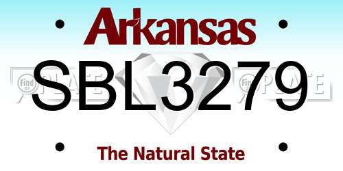 SBL3279 Arkansas License Plate