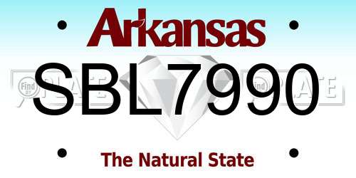 SBL7990 Arkansas License Plate
