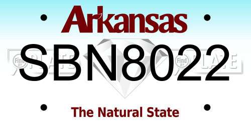 SBN8022 Arkansas License Plate