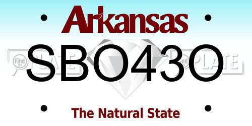 SBO43O Arkansas License Plate