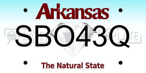 SBO43Q Arkansas License Plate
