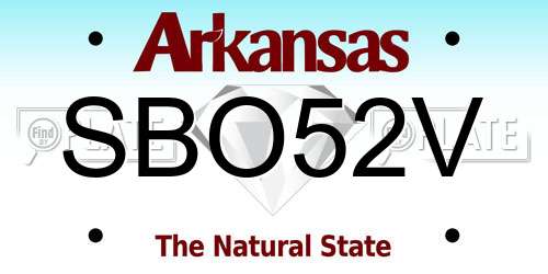 SBO52V Arkansas License Plate