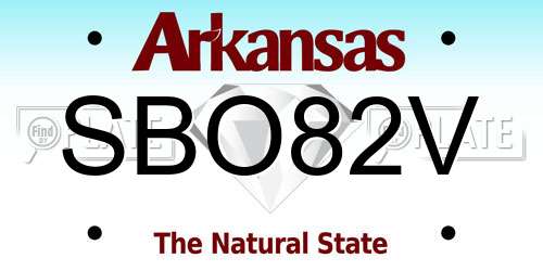 SBO82V Arkansas License Plate