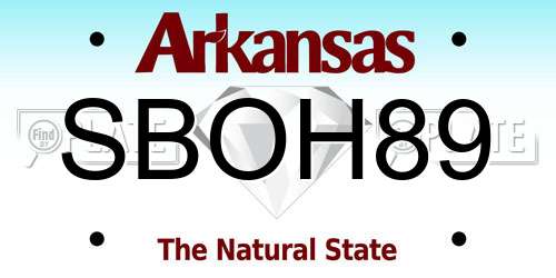 SBOH89 Arkansas License Plate