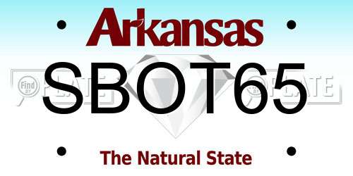 SBOT65 Arkansas License Plate