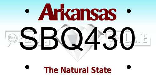 SBQ430 Arkansas License Plate