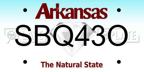 SBQ43O Arkansas License Plate