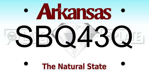 SBQ43Q Arkansas License Plate