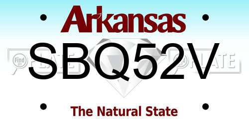 SBQ52V Arkansas License Plate