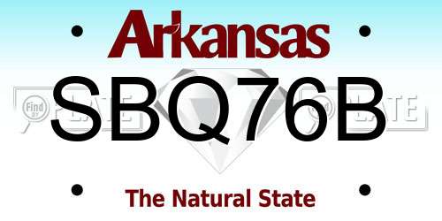 SBQ76B Arkansas License Plate