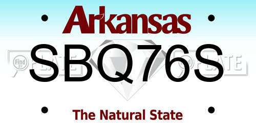 SBQ76S Arkansas License Plate