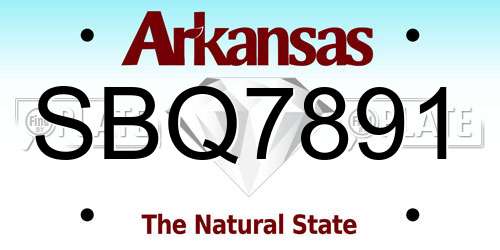 SBQ7891 Arkansas License Plate