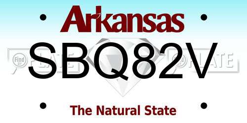 SBQ82V Arkansas License Plate