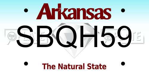 SBQH59 Arkansas License Plate